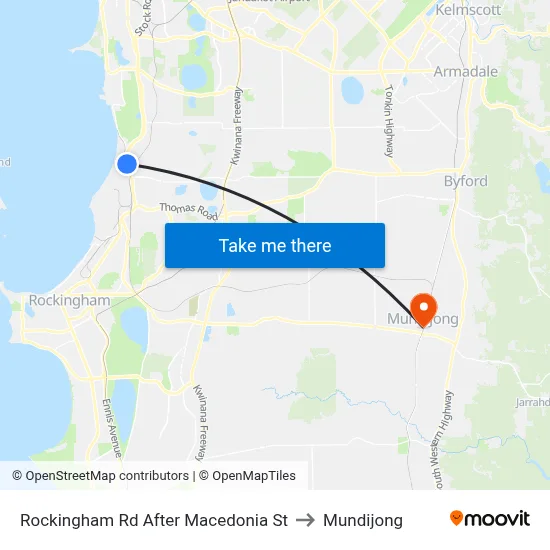 Rockingham Rd After Macedonia St to Mundijong map