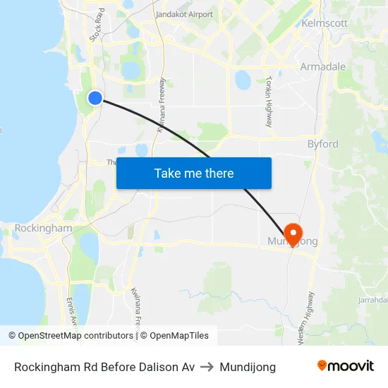 Rockingham Rd Before Dalison Av to Mundijong map