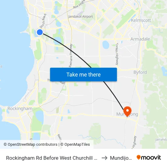 Rockingham Rd Before West Churchill Av to Mundijong map