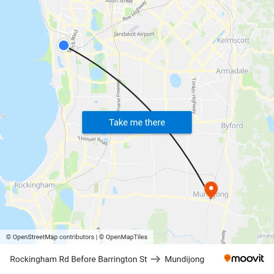 Rockingham Rd Before Barrington St to Mundijong map