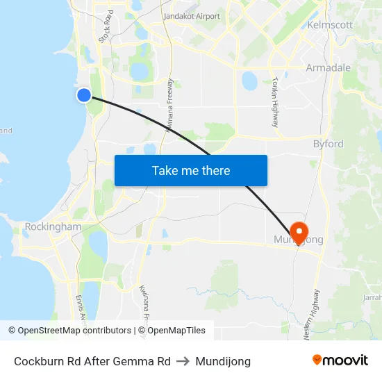 Cockburn Rd After Gemma Rd to Mundijong map