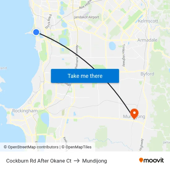 Cockburn Rd After Okane Ct to Mundijong map