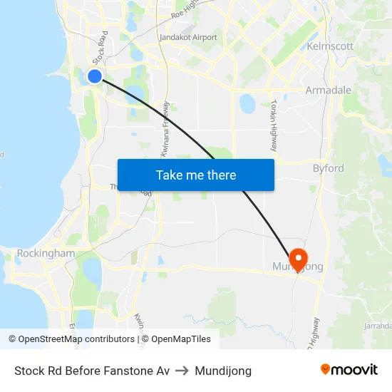 Stock Rd Before Fanstone Av to Mundijong map