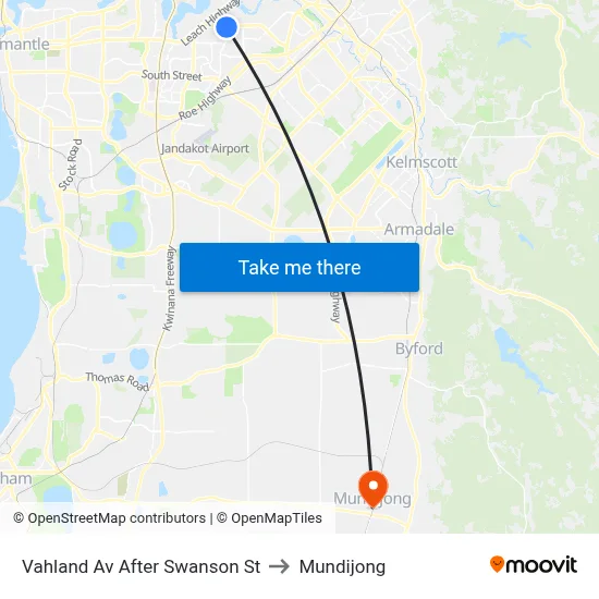 Vahland Av After Swanson St to Mundijong map