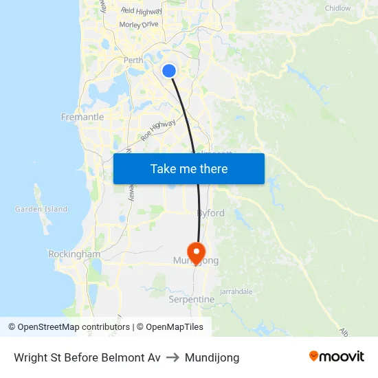 Wright St Before Belmont Av to Mundijong map