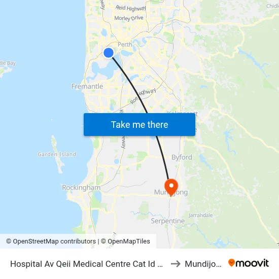 Hospital Av Qeii Medical Centre Cat Id 133 to Mundijong map