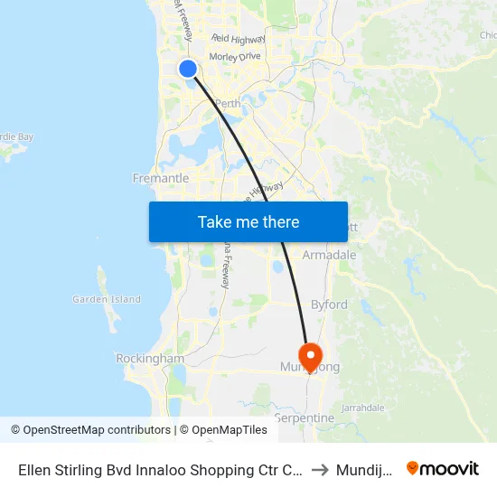Ellen Stirling Bvd Innaloo Shopping Ctr Cat Id 35 to Mundijong map