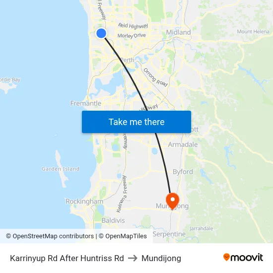 Karrinyup Rd After Huntriss Rd to Mundijong map