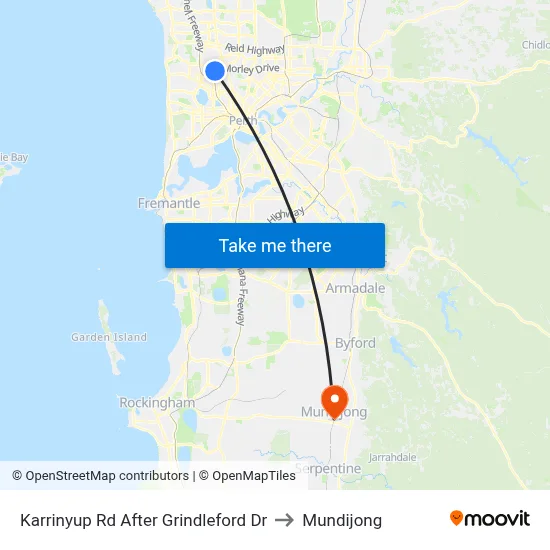 Karrinyup Rd After Grindleford Dr to Mundijong map