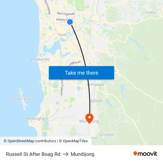 Russell St After Boag Rd to Mundijong map