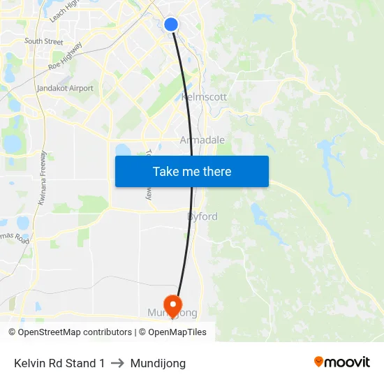 Kelvin Rd Stand 1 to Mundijong map