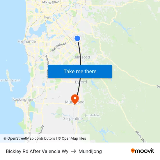 Bickley Rd After Valencia Wy to Mundijong map