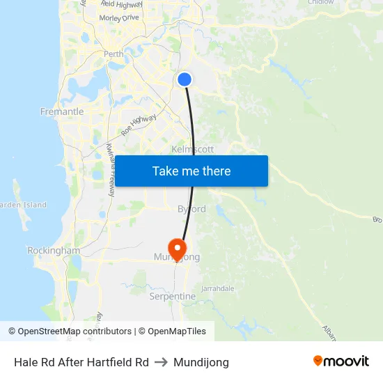 Hale Rd After Hartfield Rd to Mundijong map