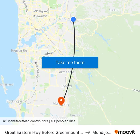 Great Eastern Hwy Before Greenmount Ri to Mundijong map