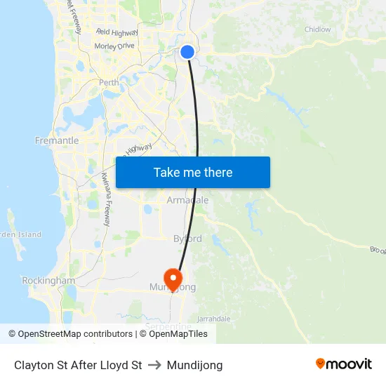 Clayton St After Lloyd St to Mundijong map