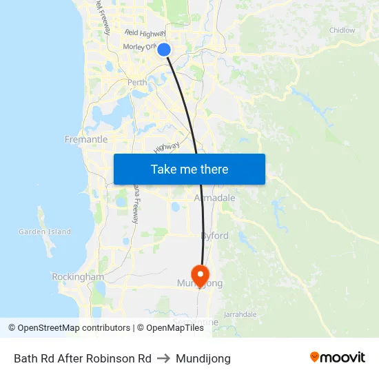 Bath Rd After Robinson Rd to Mundijong map