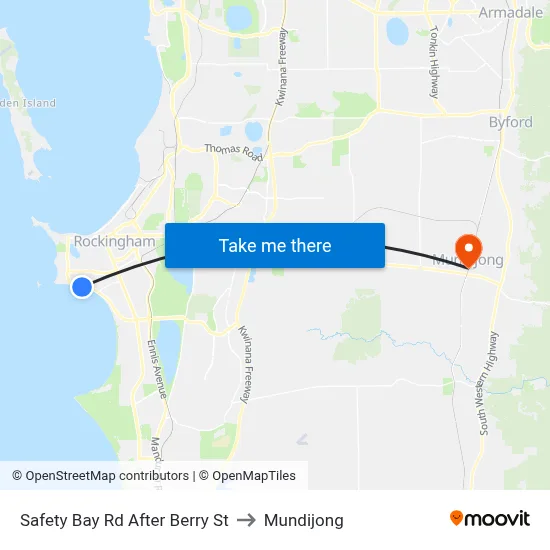 Safety Bay Rd After Berry St to Mundijong map