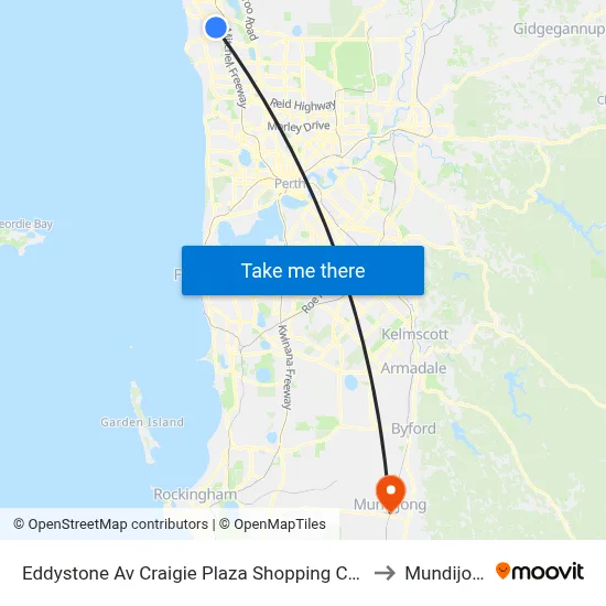 Eddystone Av Craigie Plaza Shopping Centre to Mundijong map