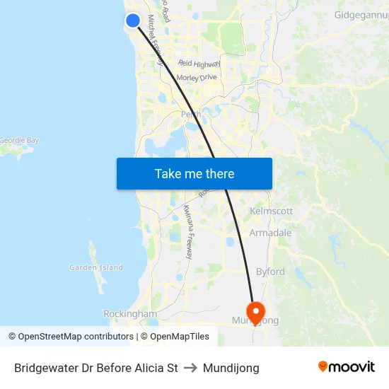 Bridgewater Dr Before Alicia St to Mundijong map