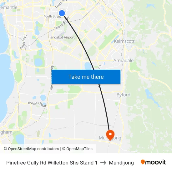 Pinetree Gully Rd Willetton Shs Stand 1 to Mundijong map