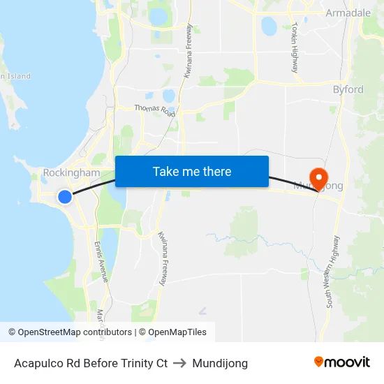Acapulco Rd Before Trinity Ct to Mundijong map