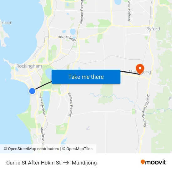 Currie St After Hokin St to Mundijong map