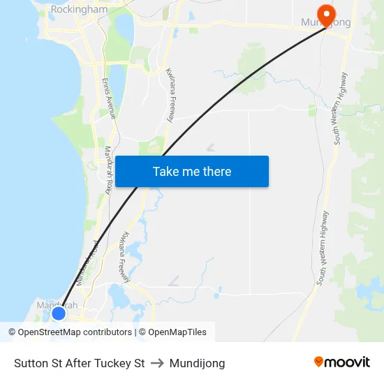 Sutton St After Tuckey St to Mundijong map
