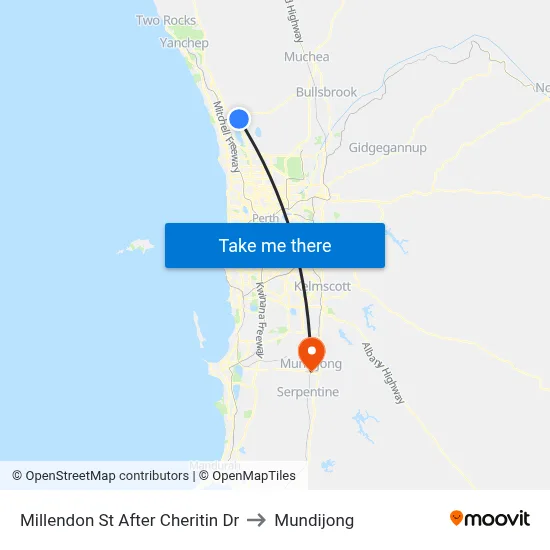 Millendon St After Cheritin Dr to Mundijong map