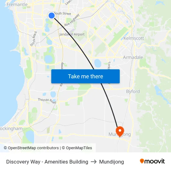 Discovery Way - Amenities Building to Mundijong map