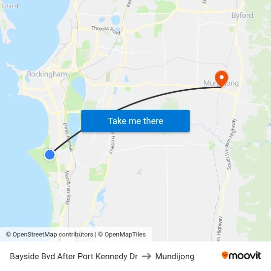 Bayside Bvd After Port Kennedy Dr to Mundijong map