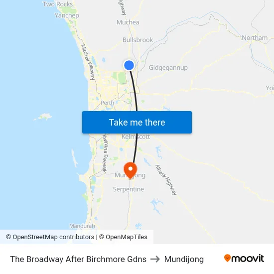 The Broadway   After Birchmore Gdns to Mundijong map