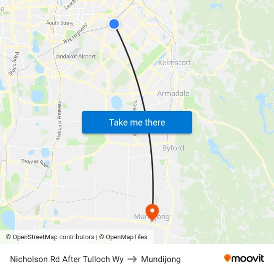 Nicholson Rd After Tulloch Wy to Mundijong map