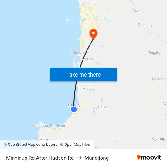 Minninup Rd After Hudson Rd to Mundijong map