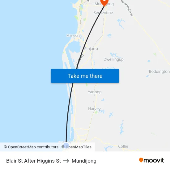 Blair St After Higgins St to Mundijong map