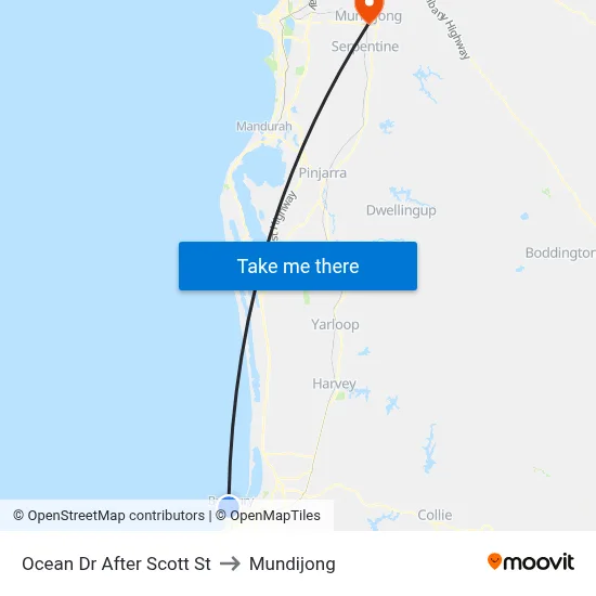 Ocean Dr After Scott St to Mundijong map