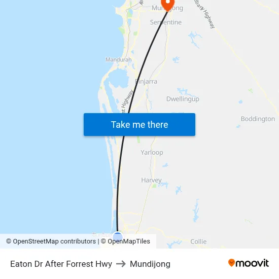 Eaton Dr After Forrest Hwy to Mundijong map