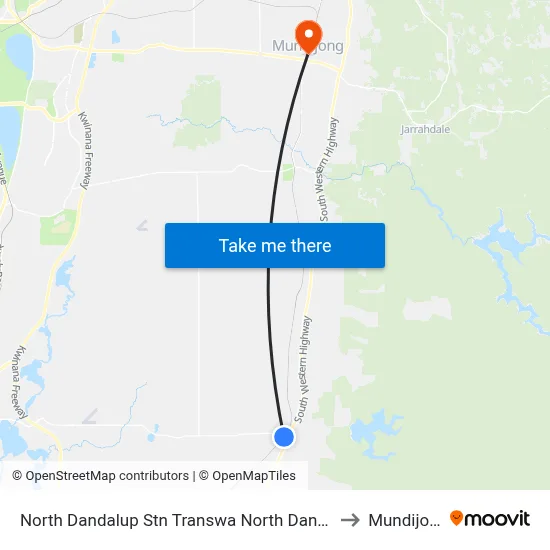North Dandalup Stn Transwa North Dandalup to Mundijong map