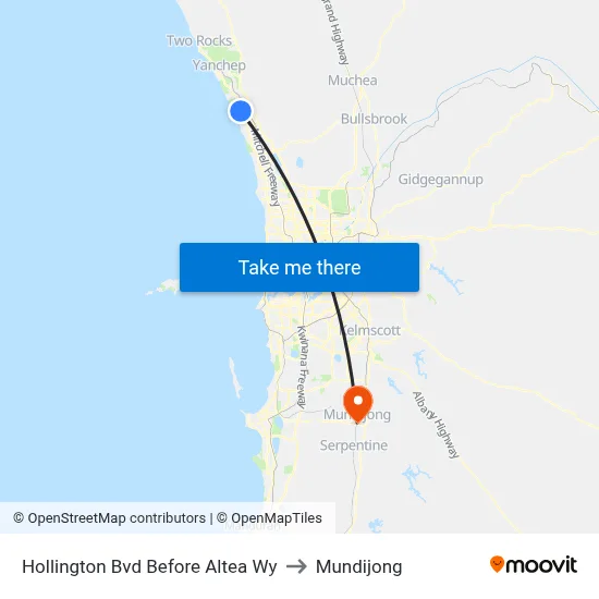 Hollington Bvd Before Altea Wy to Mundijong map
