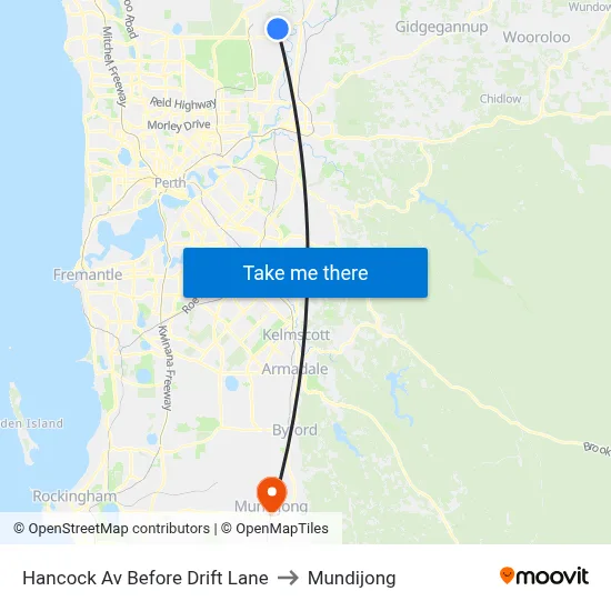 Hancock Av Before Drift Lane to Mundijong map