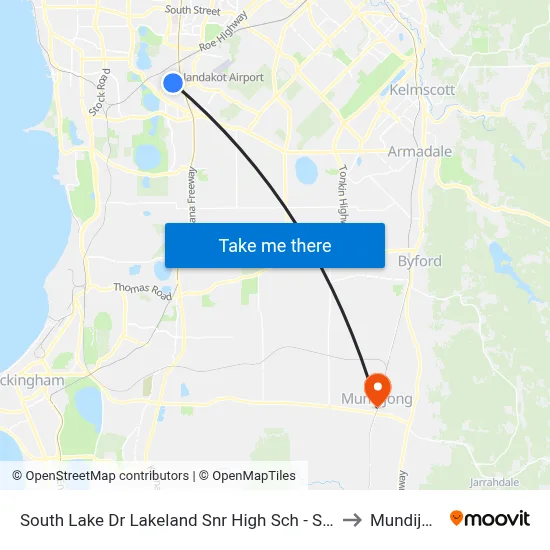 South Lake Dr Lakeland Snr High Sch - Stand 1 to Mundijong map