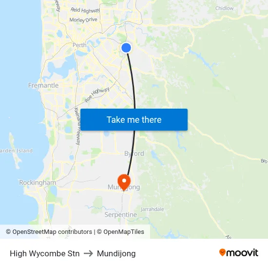 High Wycombe Stn to Mundijong map