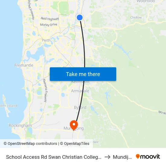 School Access Rd Swan Christian College Stand 1 to Mundijong map