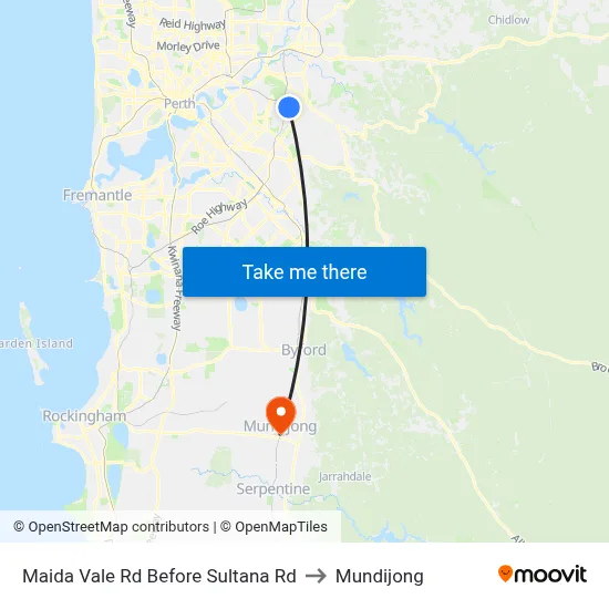 Maida Vale Rd Before Sultana Rd to Mundijong map