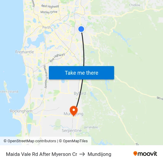 Maida Vale Rd After Myerson Cr to Mundijong map