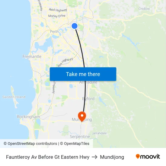 Fauntleroy Av Before Gt Eastern Hwy to Mundijong map