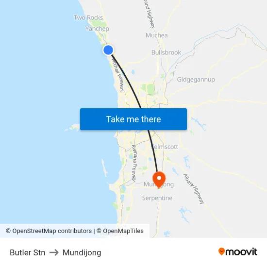 Butler Stn to Mundijong map