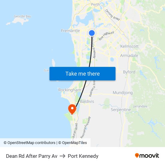 Dean Rd After Parry Av to Port Kennedy map