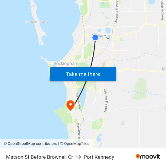 Matson St Before Brownell Cr to Port Kennedy map