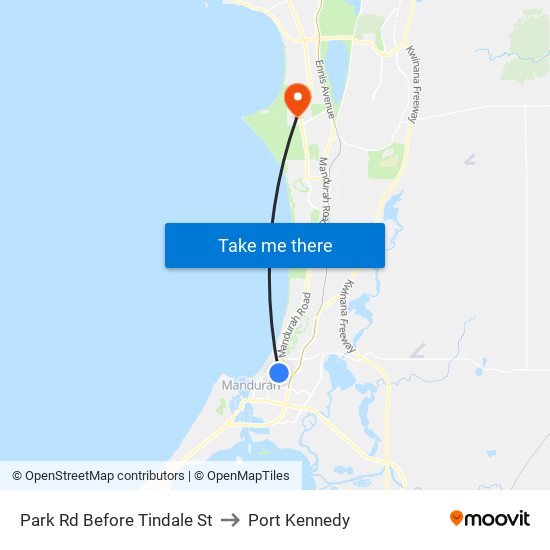 Park Rd Before Tindale St to Port Kennedy map