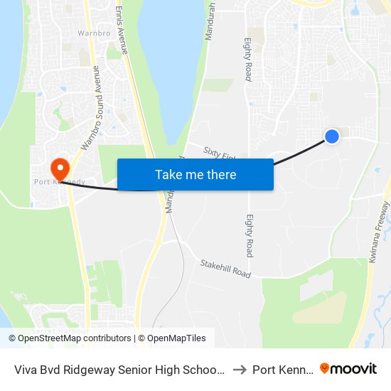 Viva Bvd Ridgeway Senior High School Stand 1 to Port Kennedy map